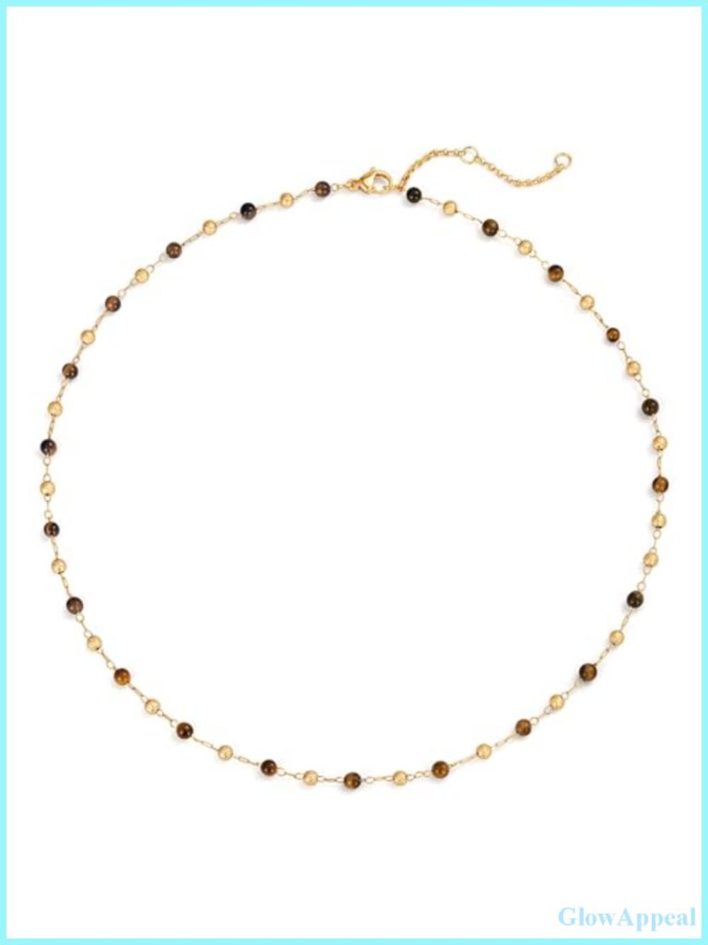 14K Gold Plated Small Beads Link Choker Necklace Boho Summer Jewelry